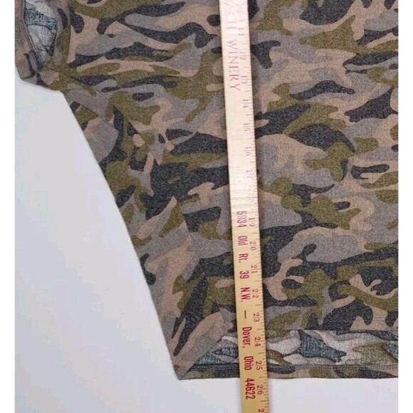 Michael Stars Top Womens Small Soft Brushed Camouflage Short Dolman Sleeve - Picture 4 of 7